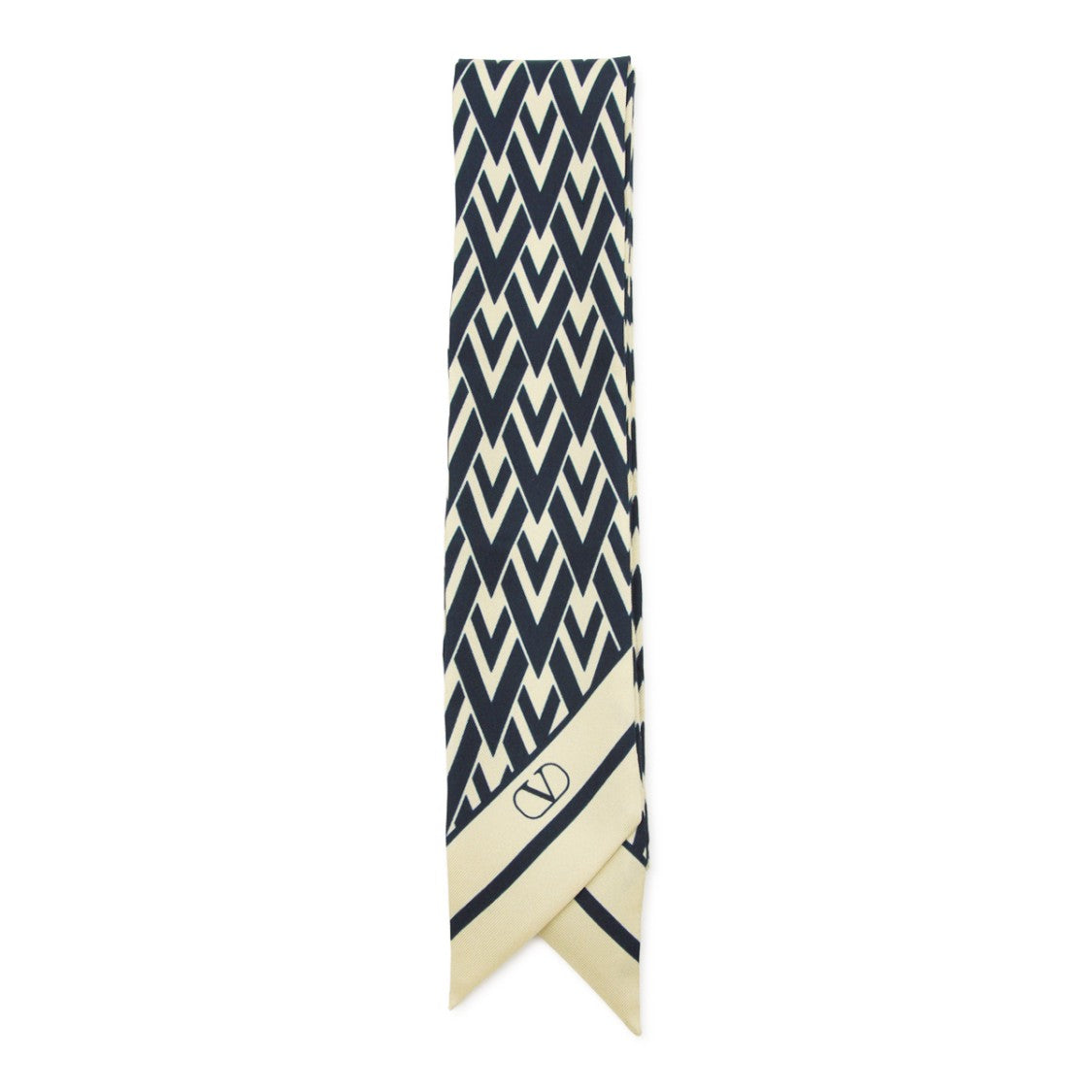 Valentino Garavani Geometric Print Silk Scarf With Logo Detail