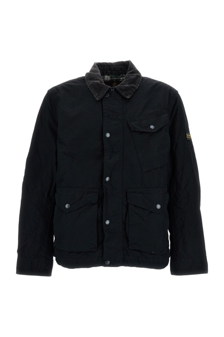 Barbour Black Winter Drifter Washed Waxed Cotton Jacket