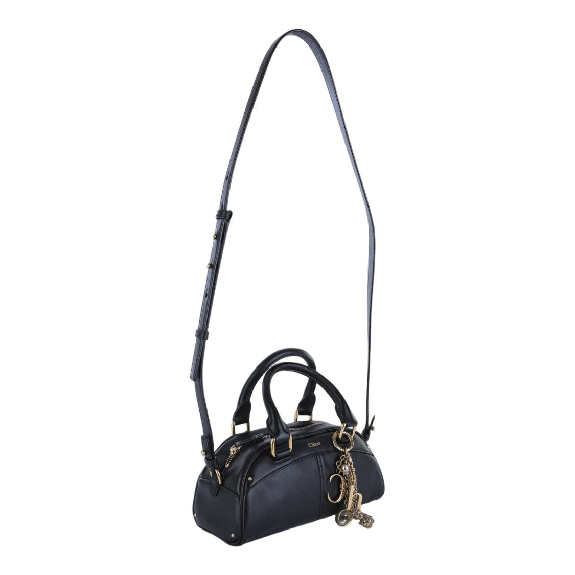 Chloé Structured Black Handbag With Gold-Tone Hardware