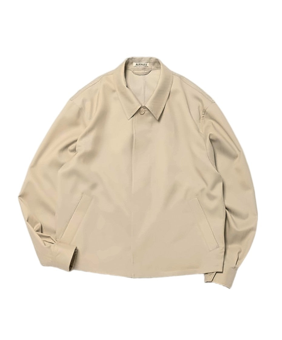 Auralee Structured Wool Jacket With Concealed Button Placket