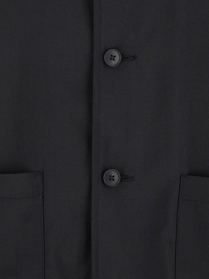 Low Brand Tropical Wool Shirt Jacket With Side Patch Pockets