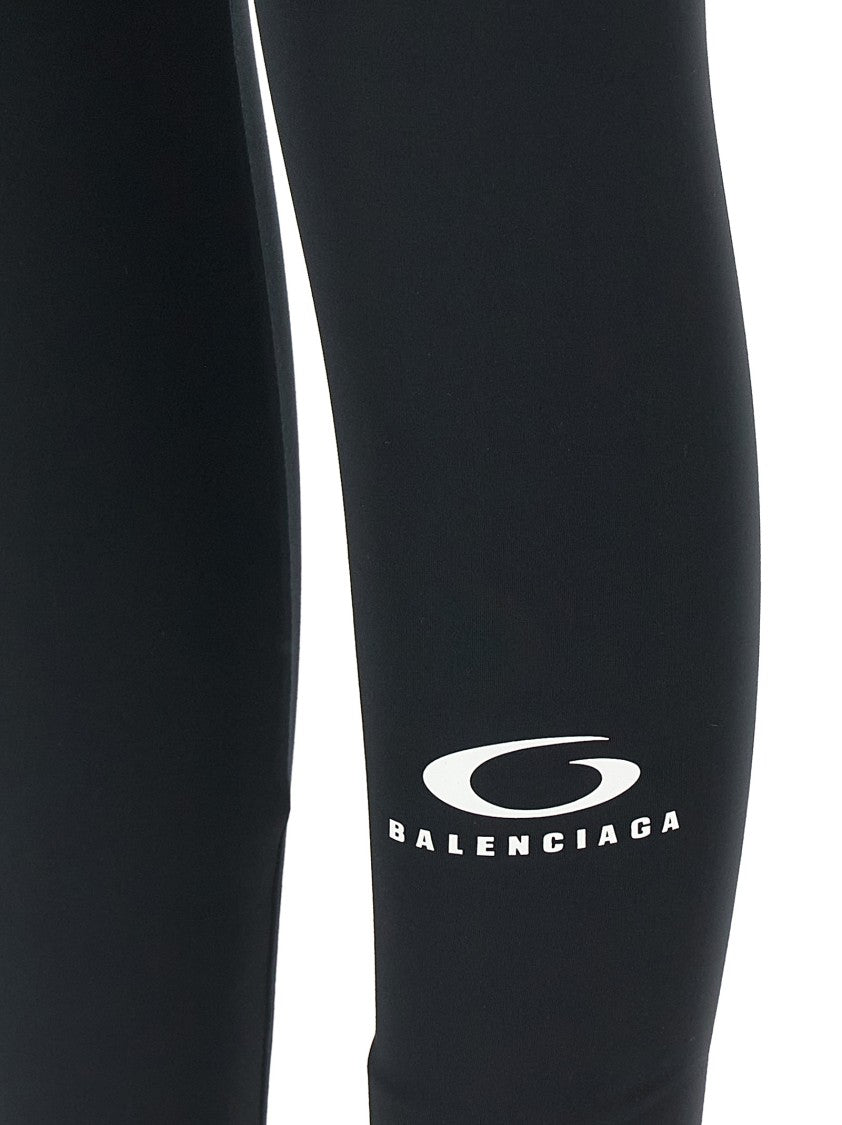 Balenciaga Technical Fabric Activewear Leggings With Lace Detail