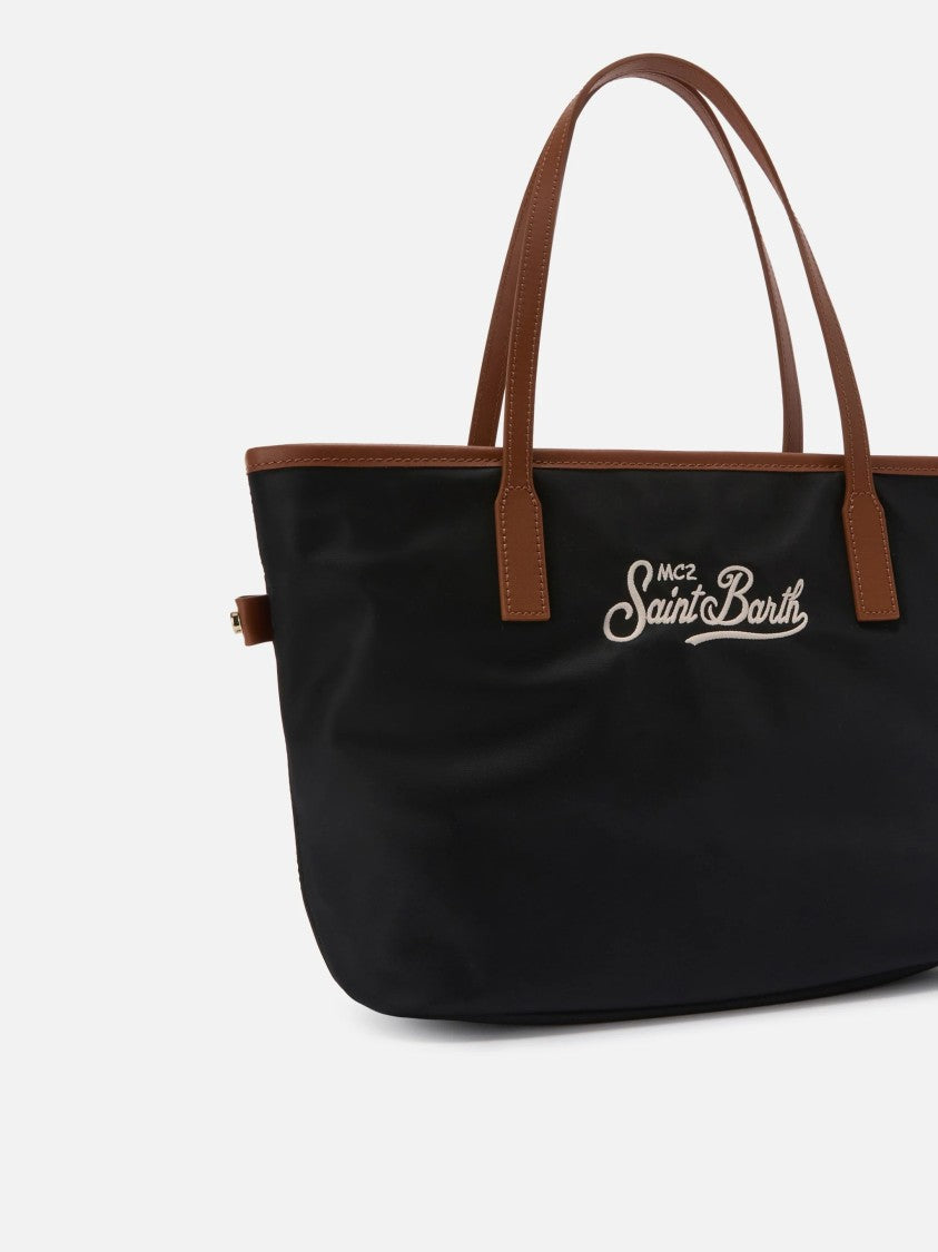 Mc2 Saint Barth Mid Nylon Shoulder Bag With Adjustable Strap And Subtle Logo