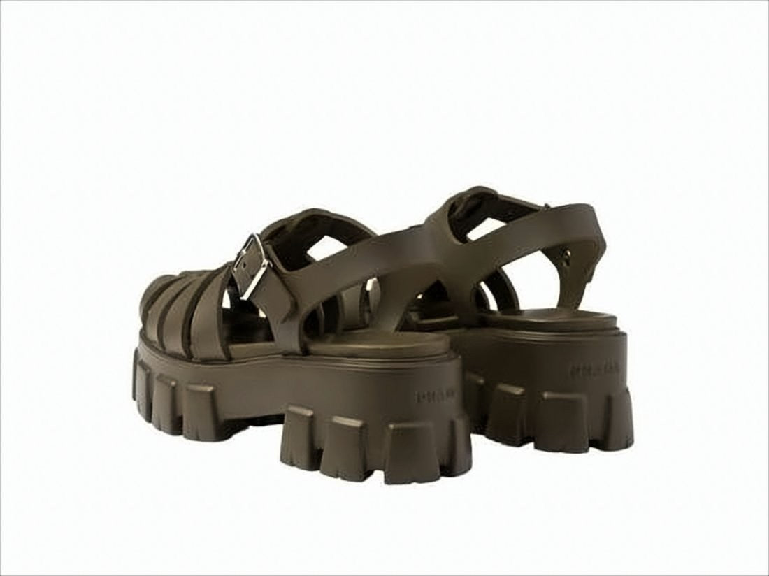 Prada Cage Design Chunky Platform Sandals Crafted From Spider Rubber