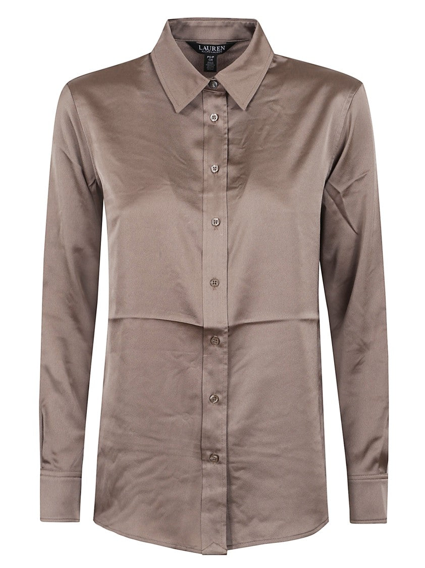 Lauren Ralph Lauren Satin-Finish Long-Sleeve Shirt With Classic Collar