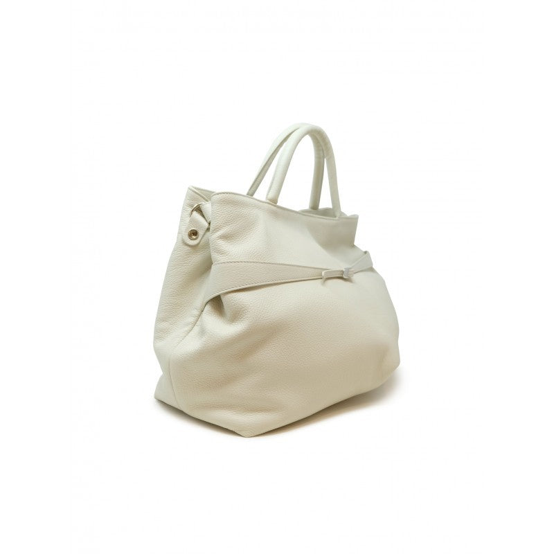 Roberto Del Carlo Virna White Leather Bag