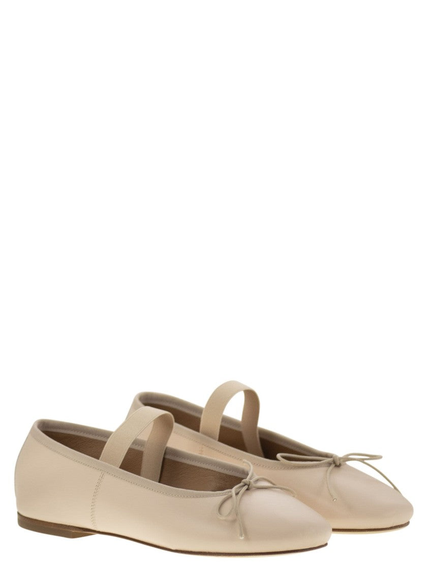 Anniel Leather Ballerina And Elastic Band