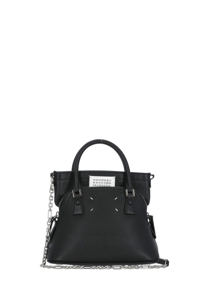Maison Margiela Micro Handbag With Textured Leather And Iconic Stitches