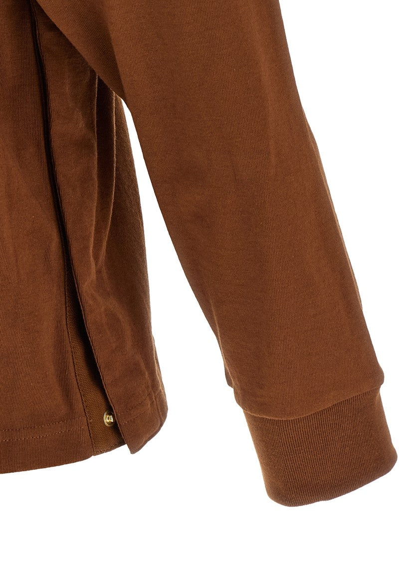 Sacai Double Layered Brown T-Shirt With Canvas Pocket