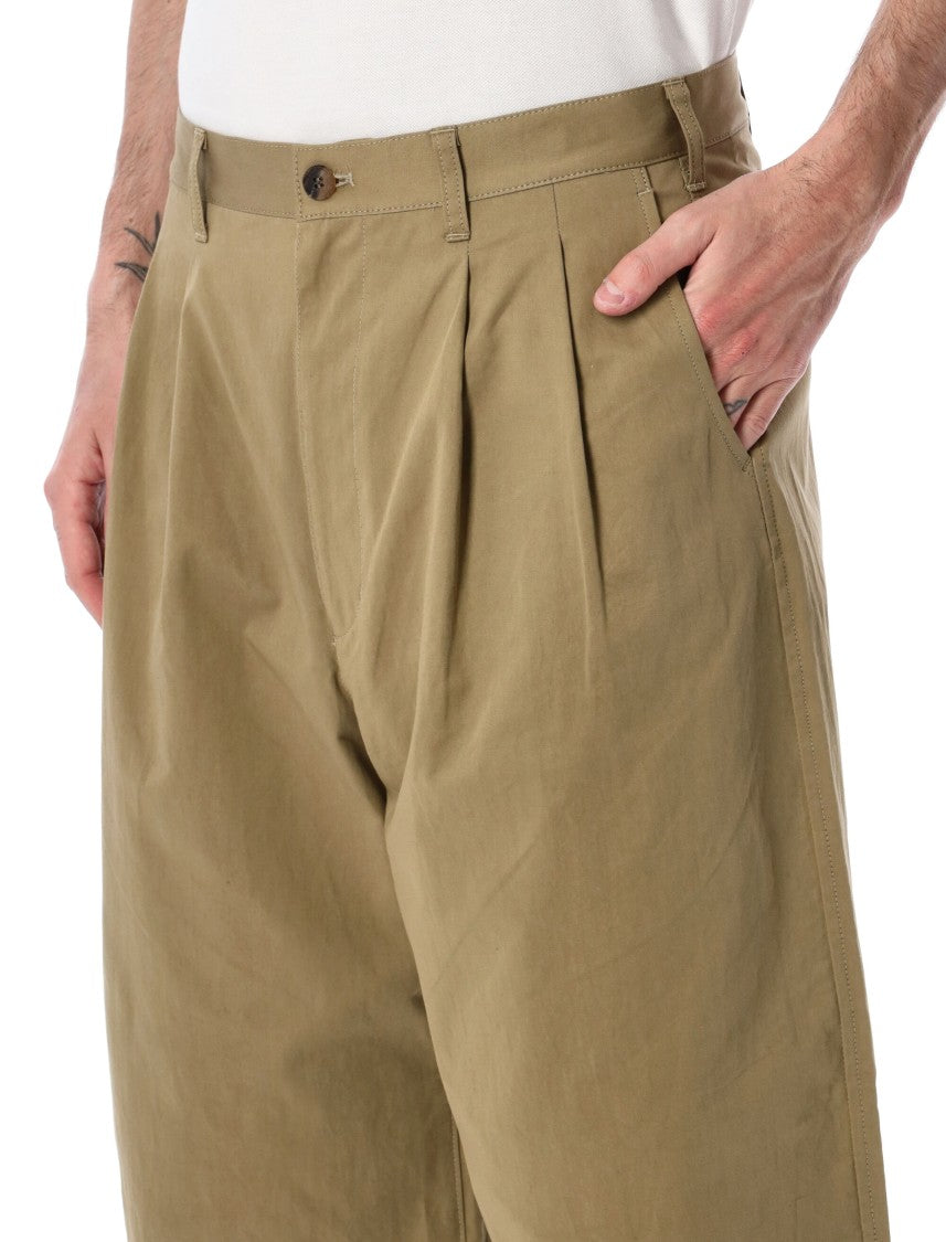 Comme Des Garçons Pleated Wide Leg Chino Pants