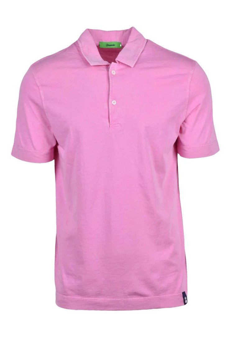 Drumohr Pink Knitted Cotton Polo