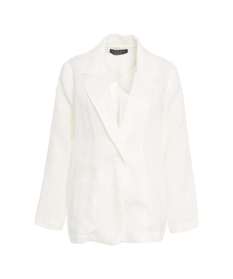 Kaos Single-Breasted Linen Blazer