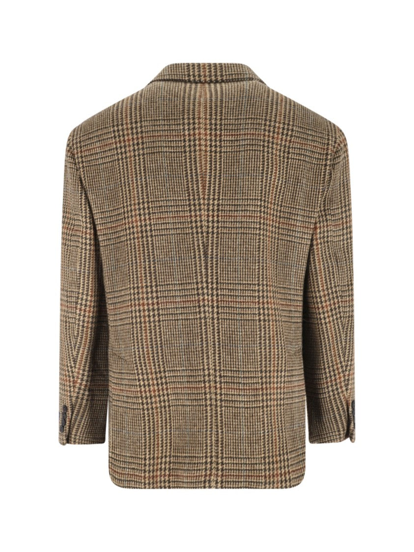 Polo Ralph Lauren Brown Prince Of Wales Wool Double-Breasted Blazer