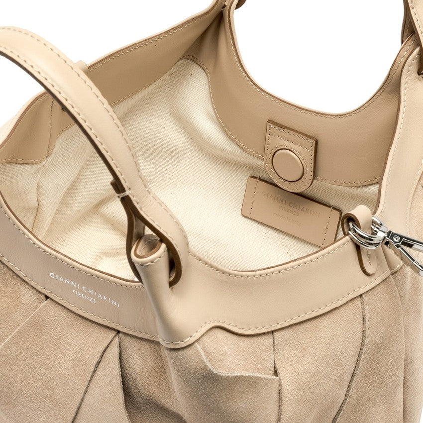 Gianni Chiarini Geometric Suede Handbag With Leather Accents