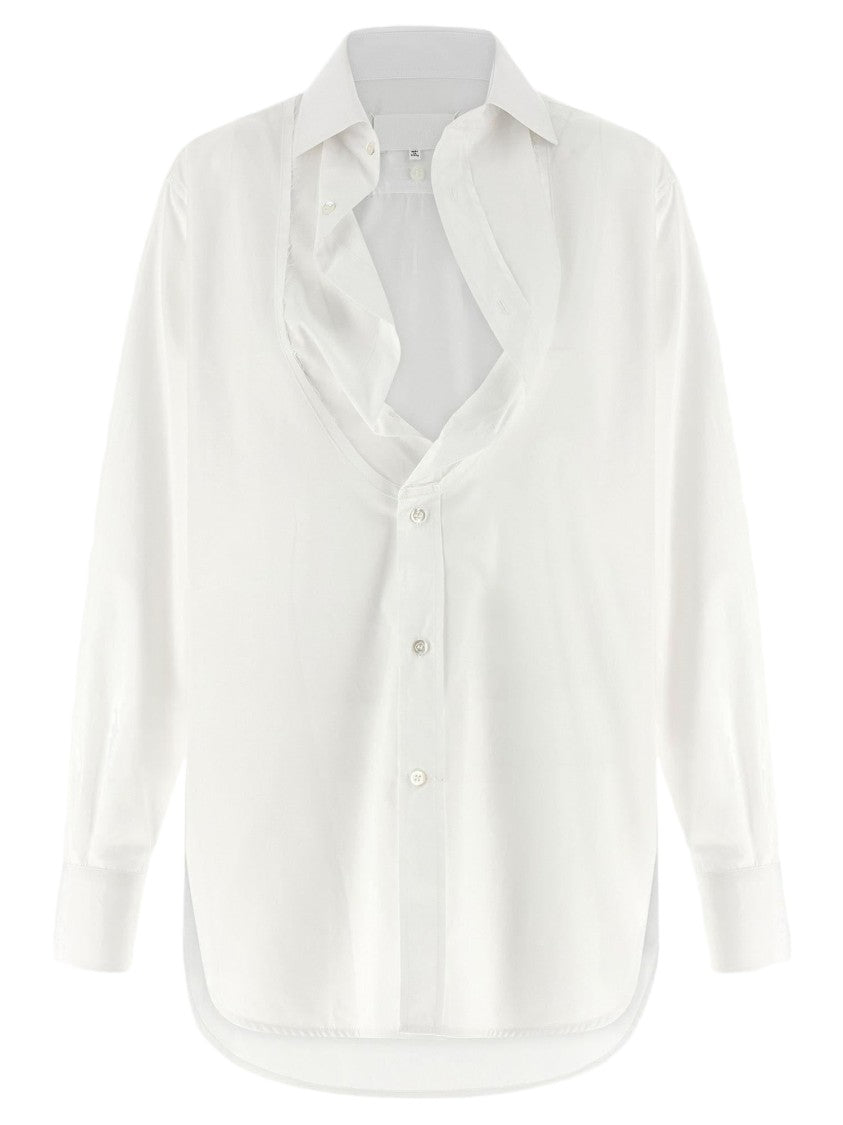 Maison Margiela Cotton Poplin Shirt With Tucked-In Collar