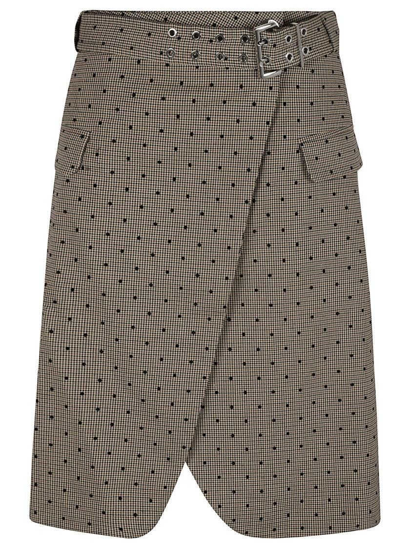 Ganni Check Pattern Skirt With Polka Dots