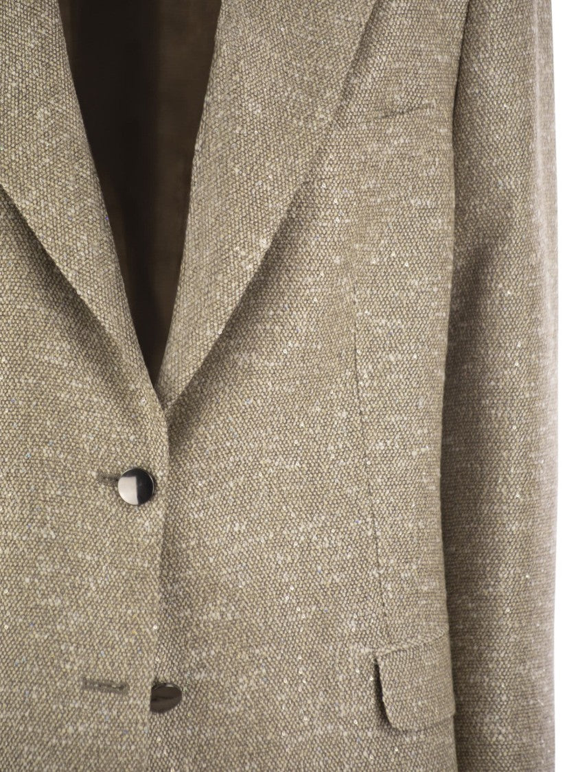Tagliatore Two-Button Jacket With Micro Sequins