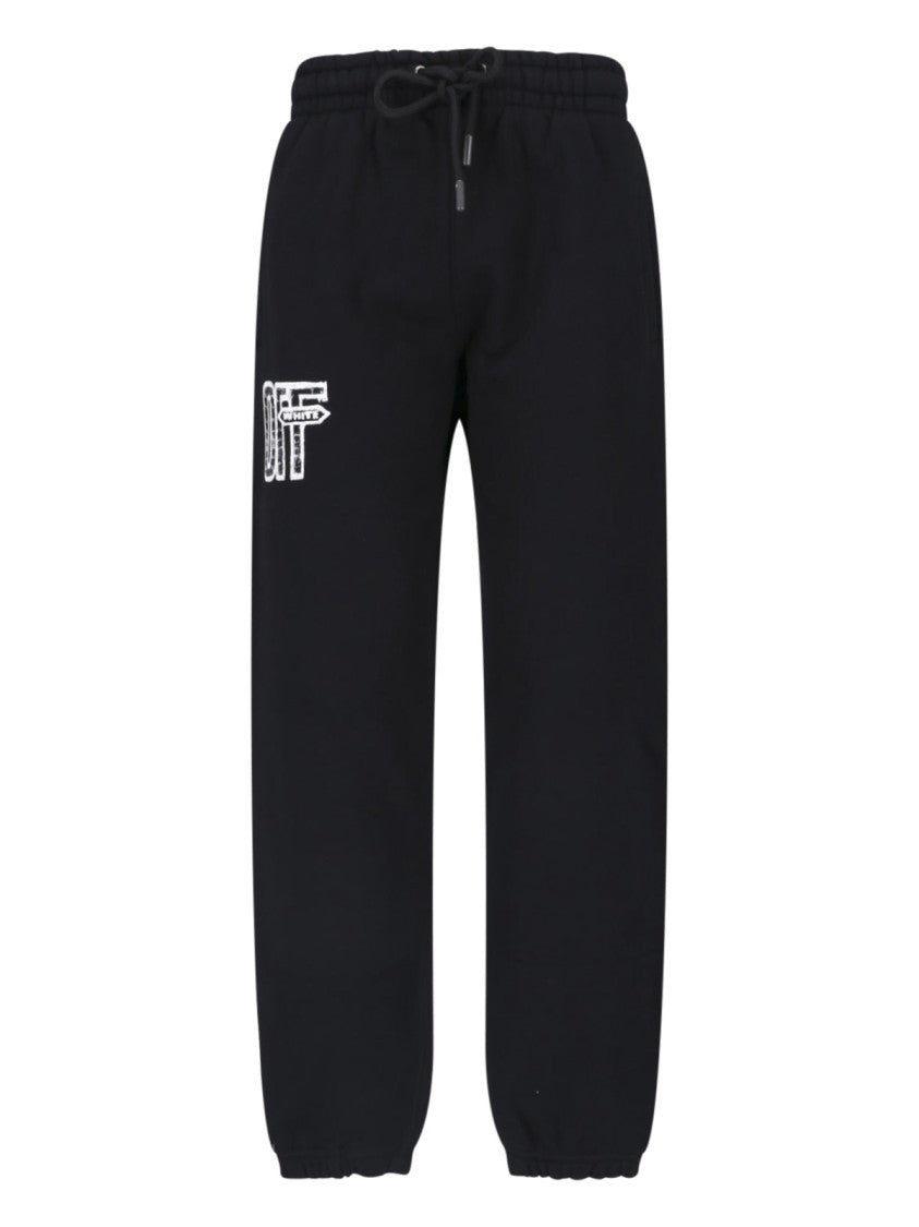 Off-White Black Printed Logo Cotton Sweatpants