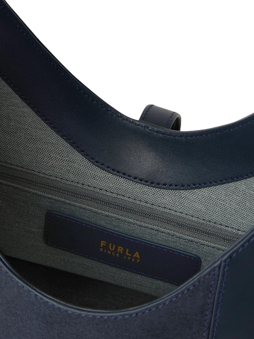 Furla Goccia M Hobo Navy Blue Calf Leather Hobo Bag