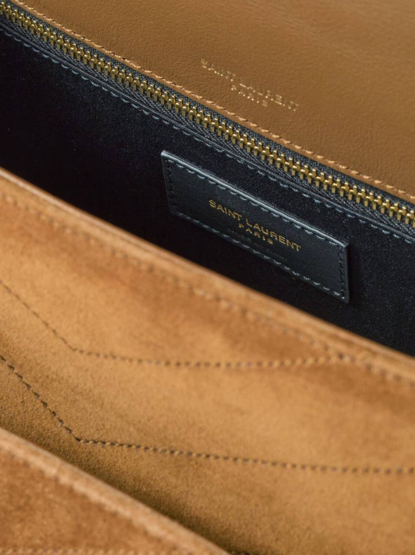 Saint Laurent Niki M Chevron Quilted Suede Shoulder Bag