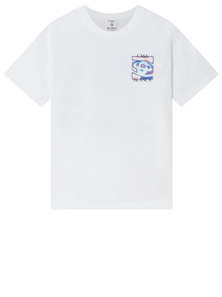 Casablanca Logo-Embellished Cotton T-Shirt With Abstract Print