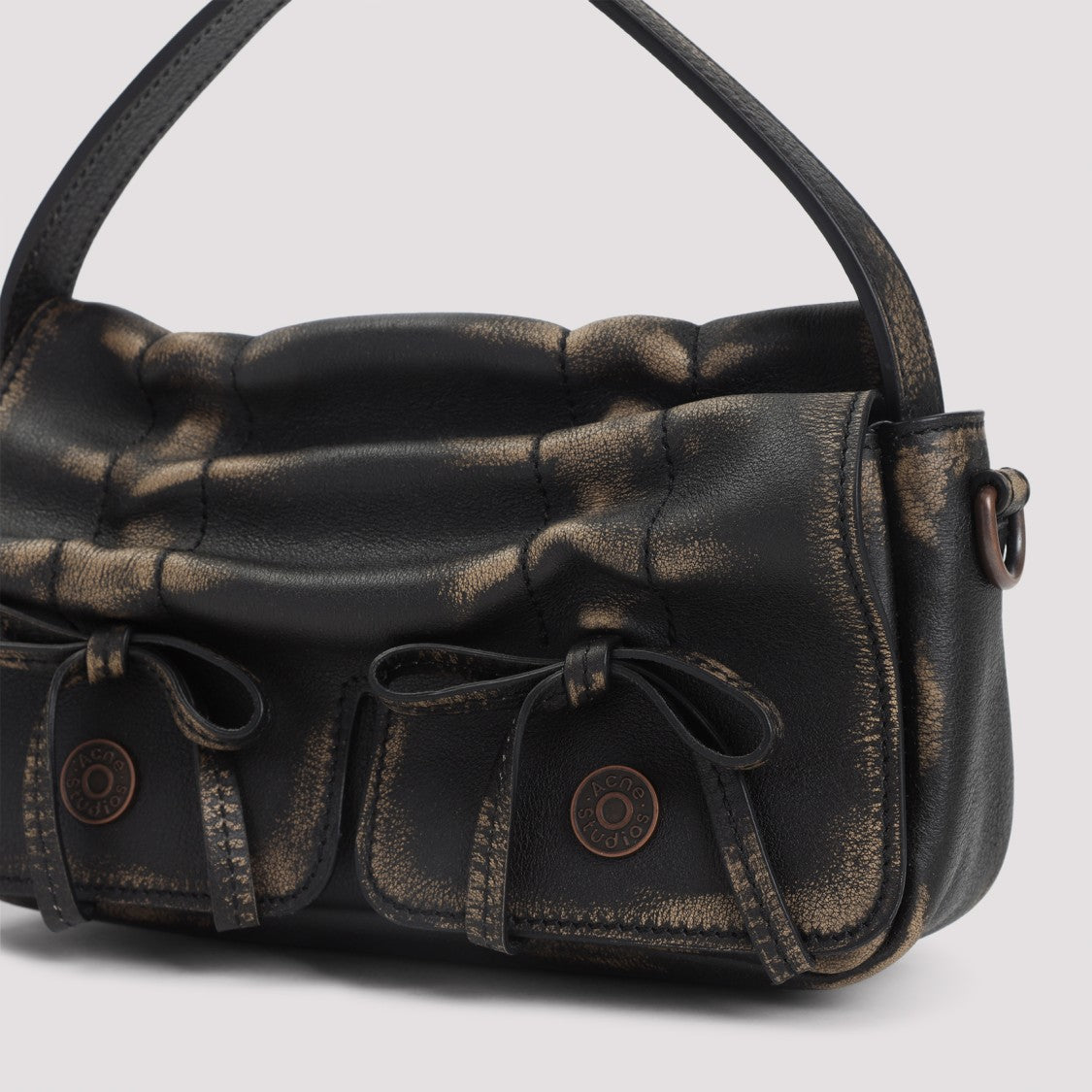 Acne Studios Textured Brown Leather Shoulder Bag