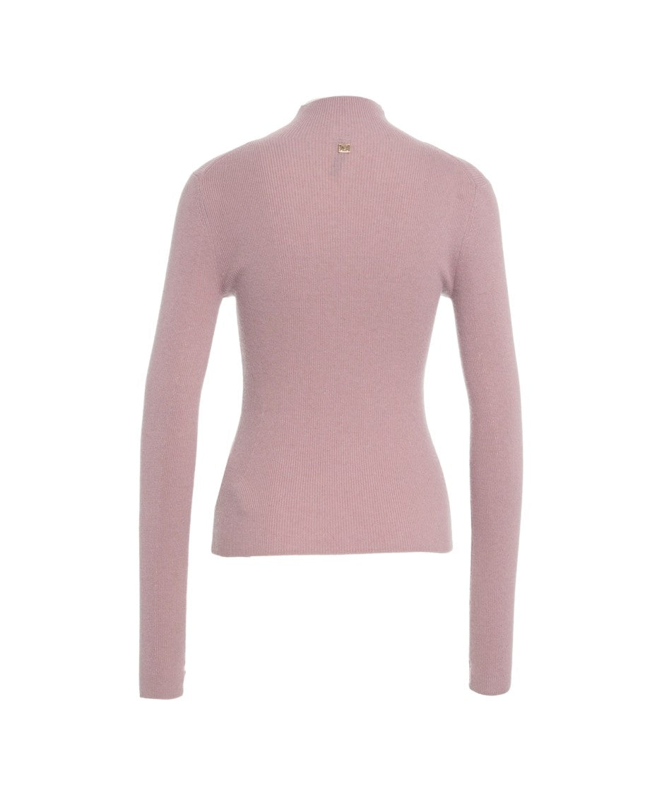 Guess By Marciano Fitted Knitted Turtleneck Sweater With Fine Ribbed Texture