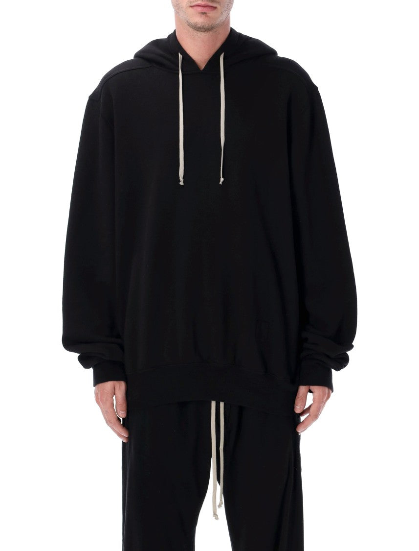 Drkshdw By Rick Owens Oversized Black Cotton Hooded Sweatshirt