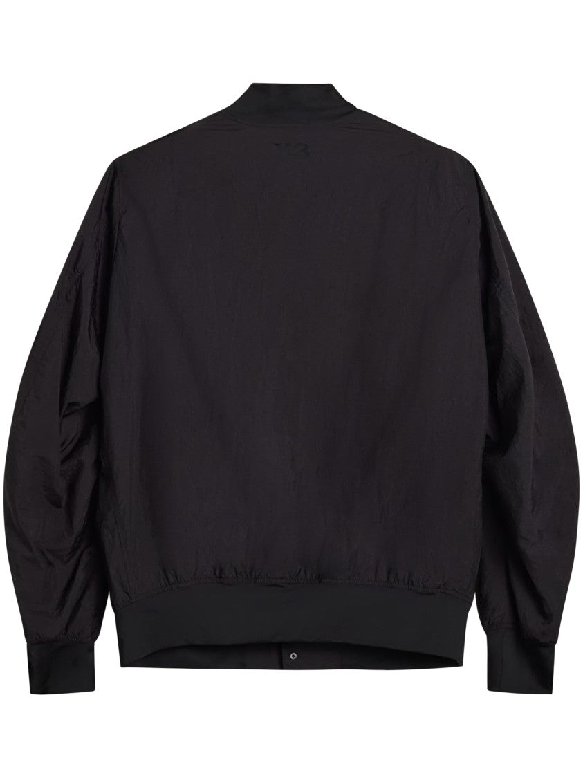 Y-3 Black College Jacket With Smooth Finish
