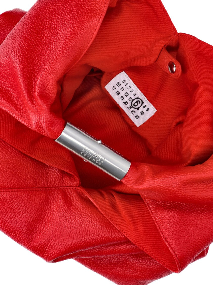 Mm6 By Maison Margiela Red Calf Leather Japanese Shoulder Bag
