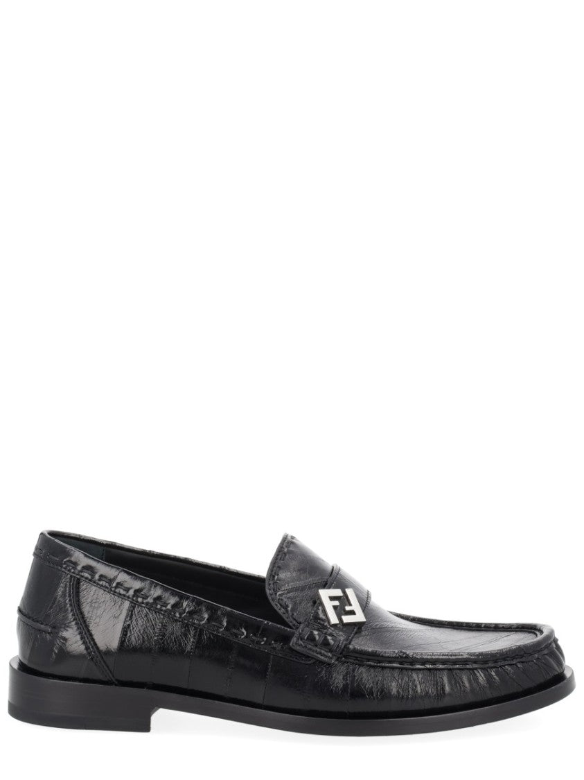 Fendi Missina Textured Leather Loafers