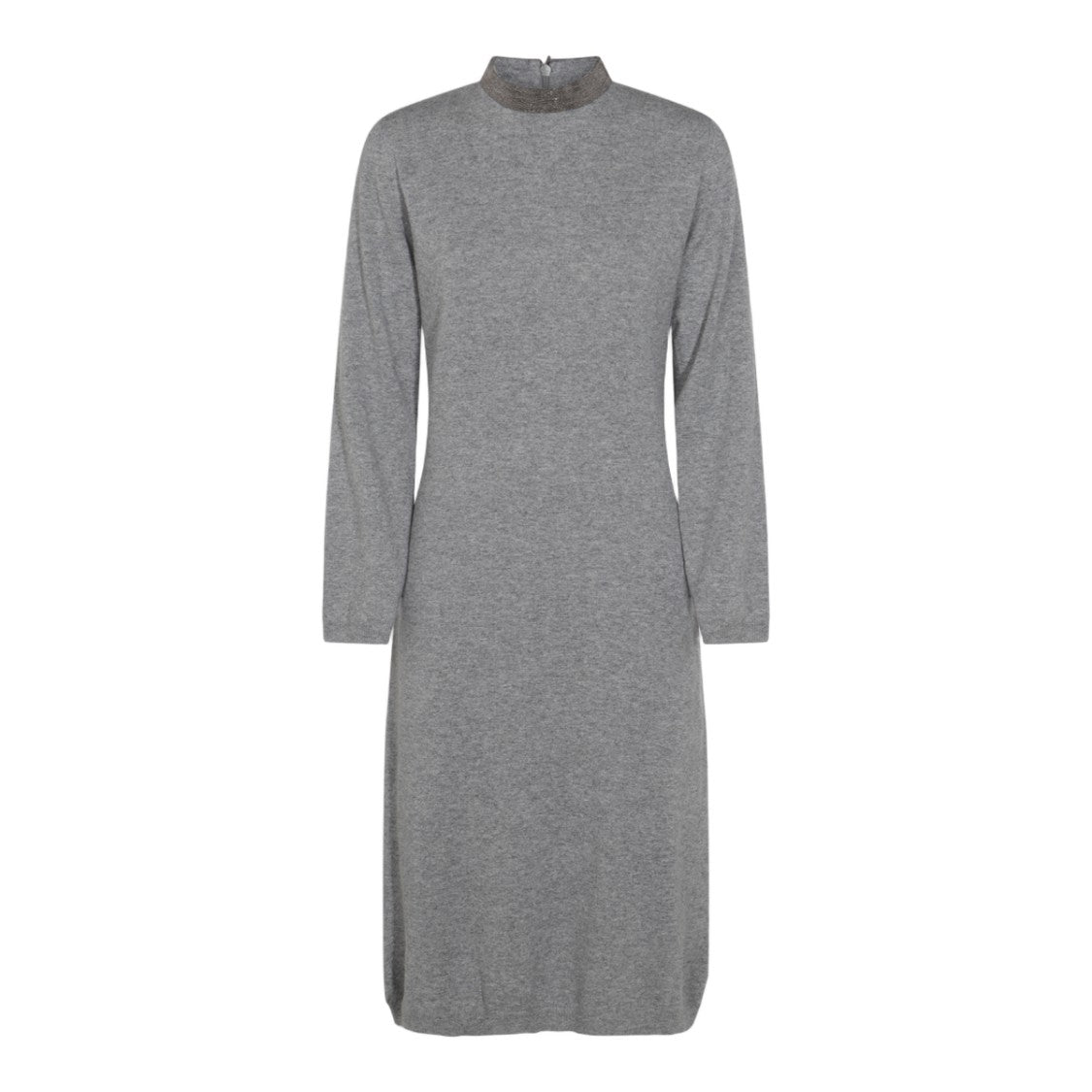 Fabiana Filippi Straight Silhouette Midi Dress With High Neckline