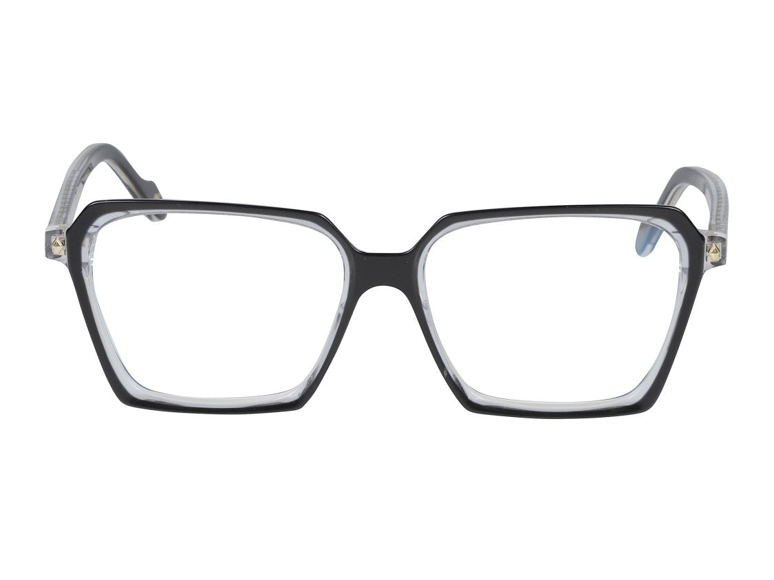 Kador Jodie-V Metallic Oversized Square Eyeglasses