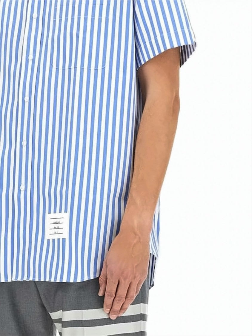 Thom Browne Short-Sleeved Vertical Stripe Thom Browne Shirt