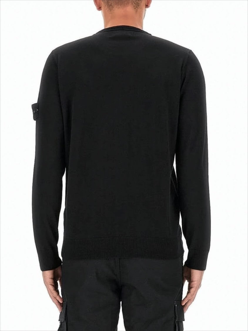 Stone Island Classic Black Wool Knit Sweater