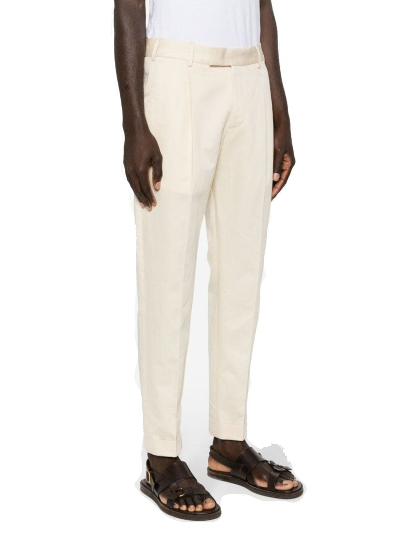 Pt Torino Beige Trousers With Tailored Silhouette