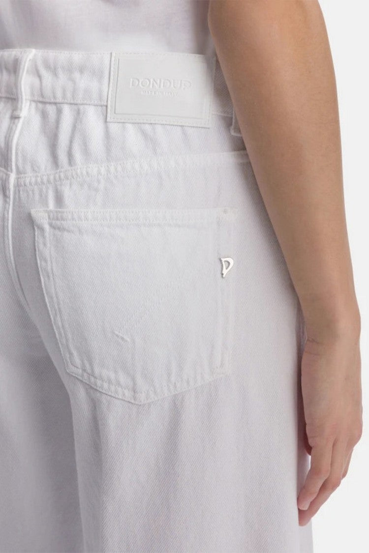 Dondup White Wide-Leg Flared Jeans
