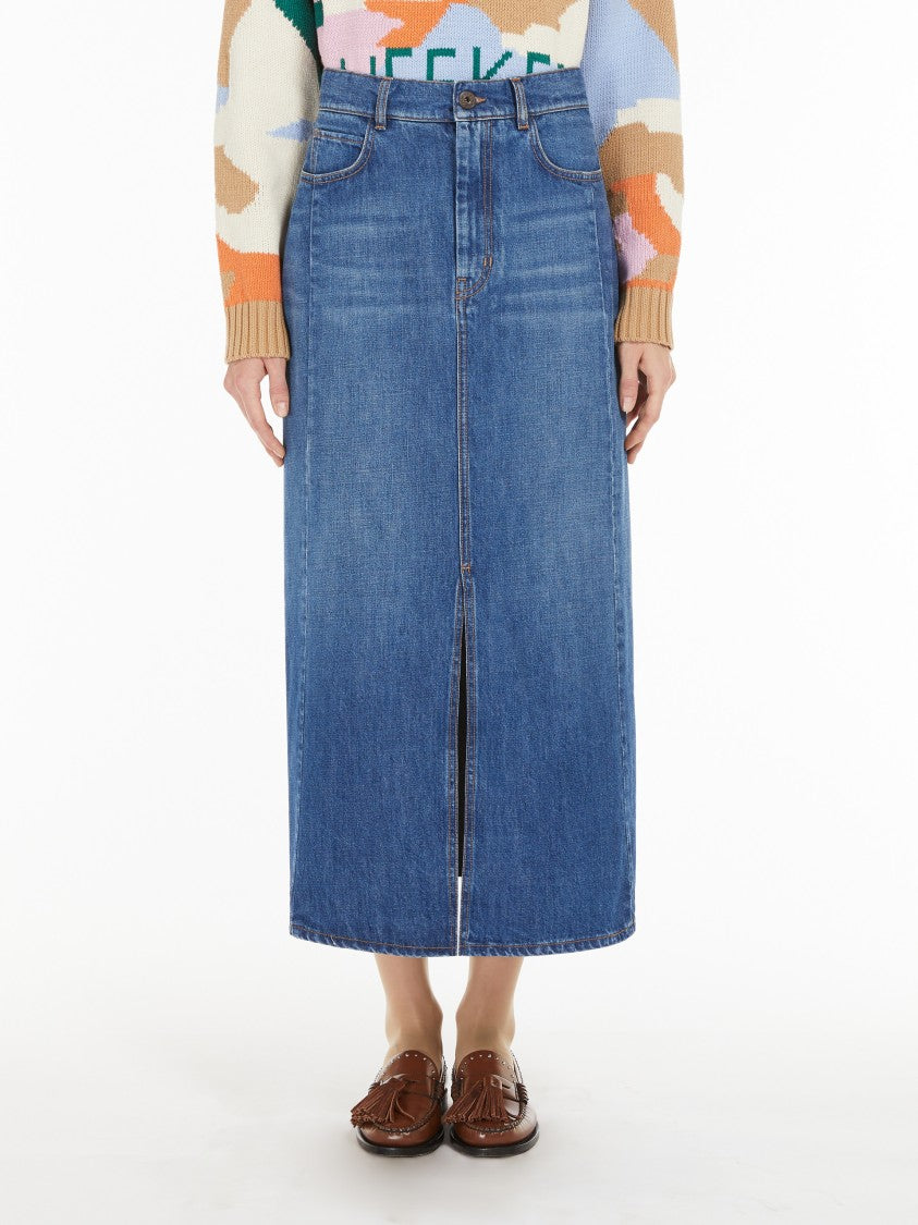 Max Mara Midi-Length Denim Skirt