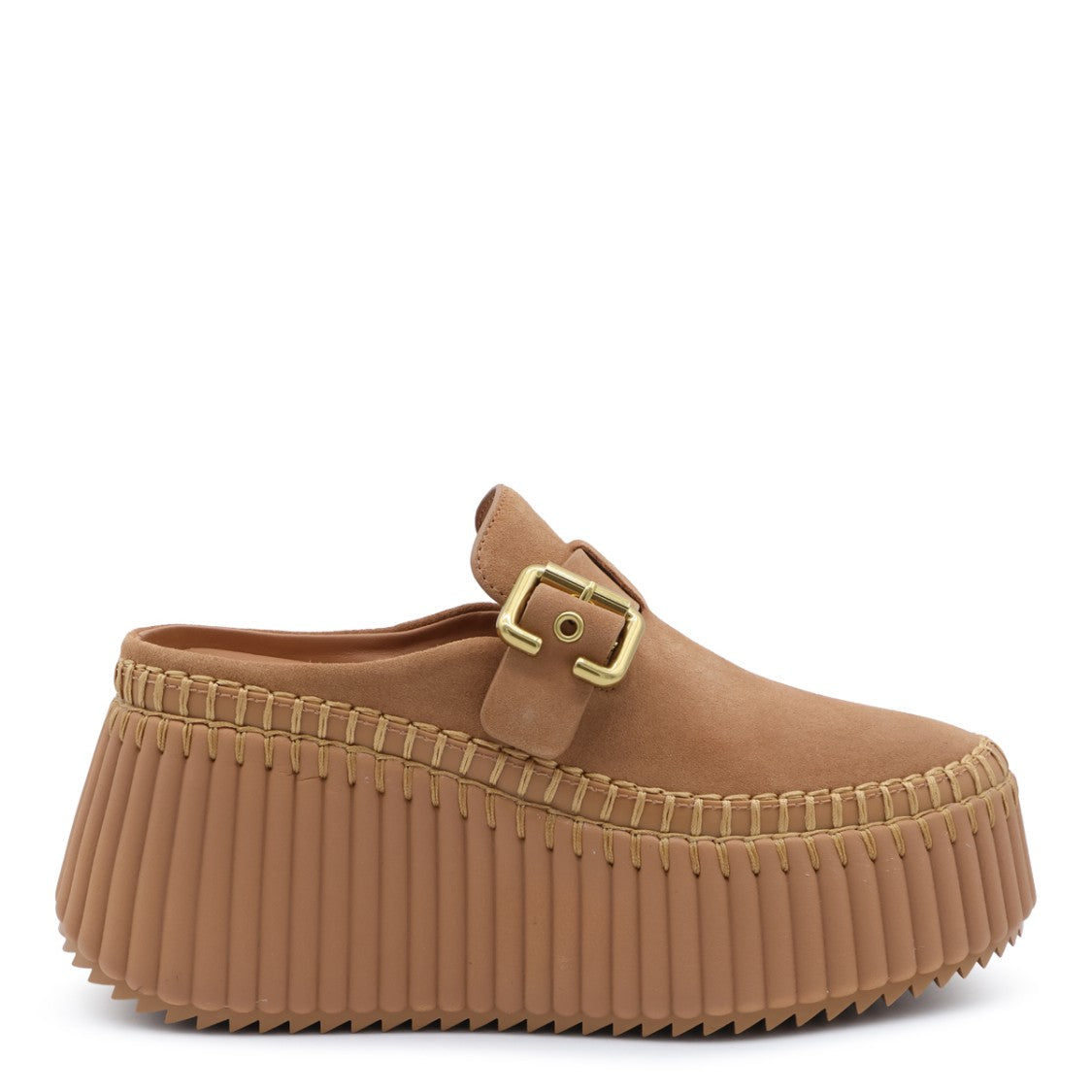 Chloé Pottery Brown Leather Sabot Sneakers