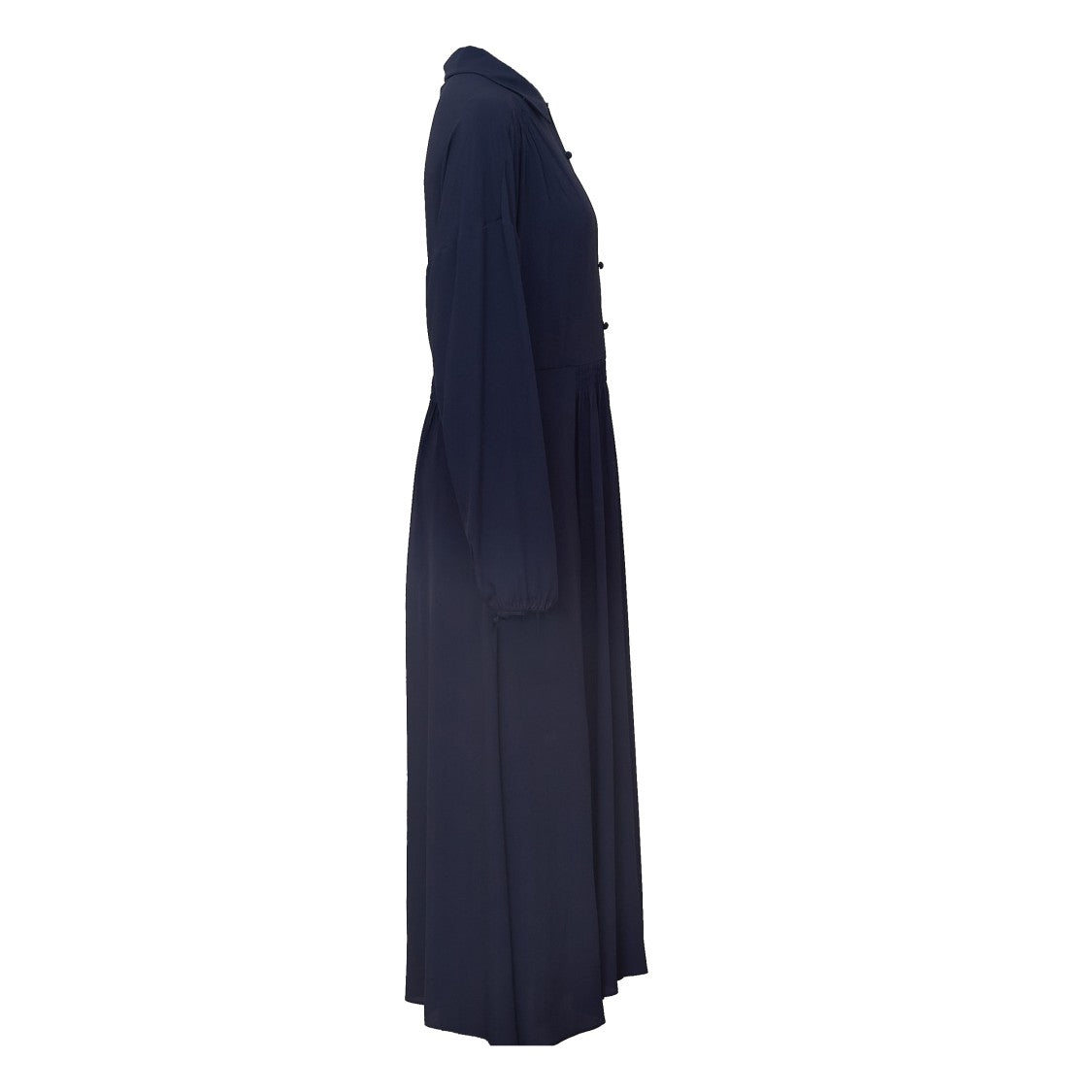 N°21 Gathered Waist Midi Dress With Classic Collar