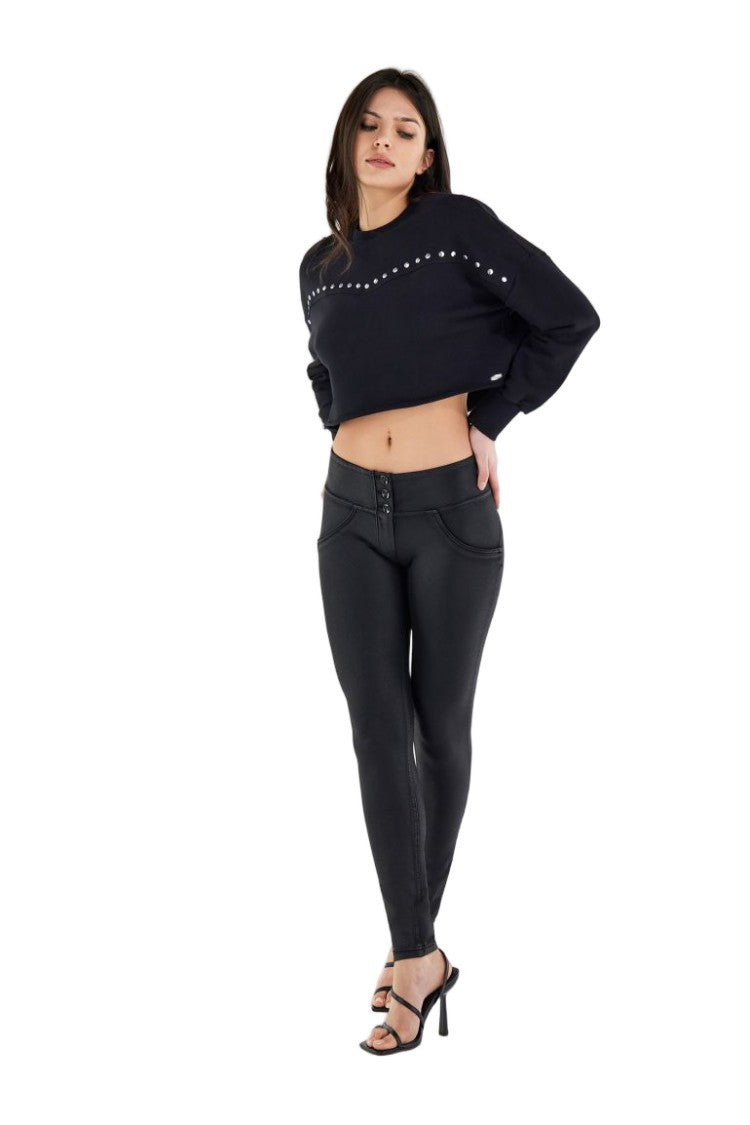 Freddy Skinny Fit Black Pants With Push-Up Effect