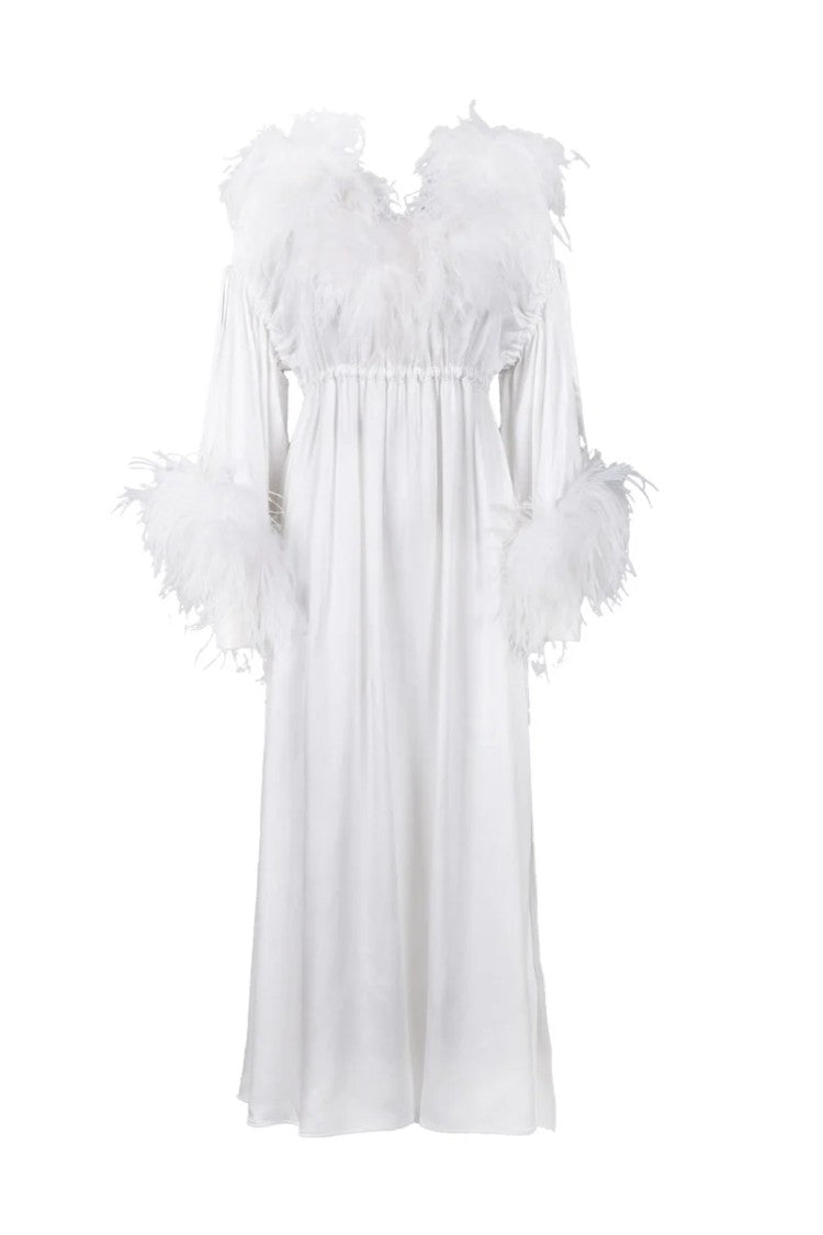 Art Dealer Dress Acetate Viscose Silk - White