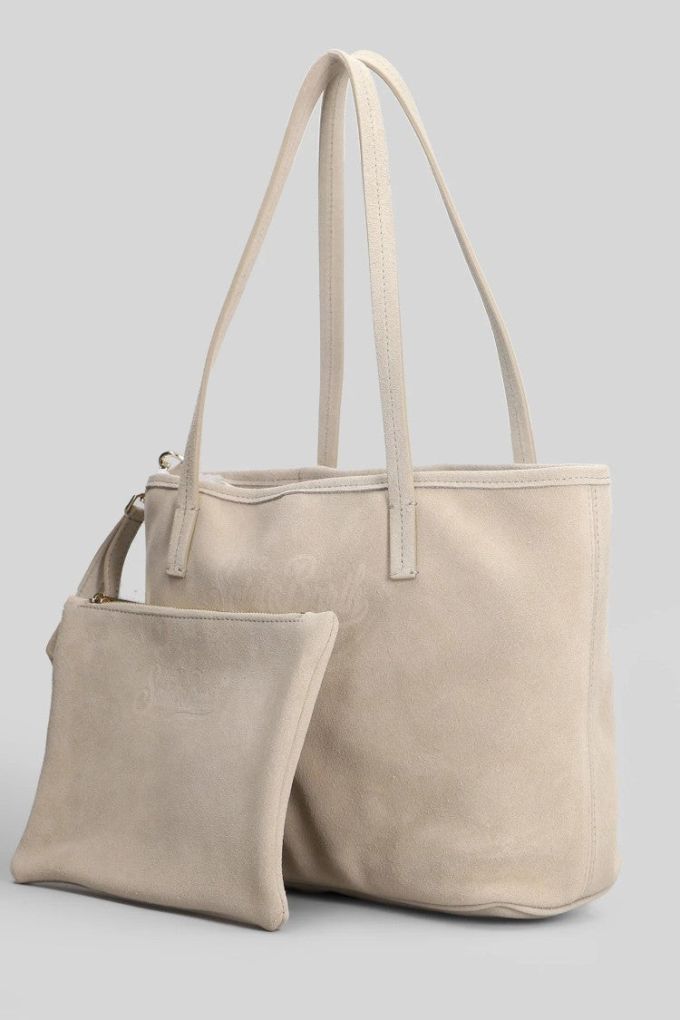 Mc2 Saint Barth Rectangular Suede-Texture Tote Bag With Detachable Pouch