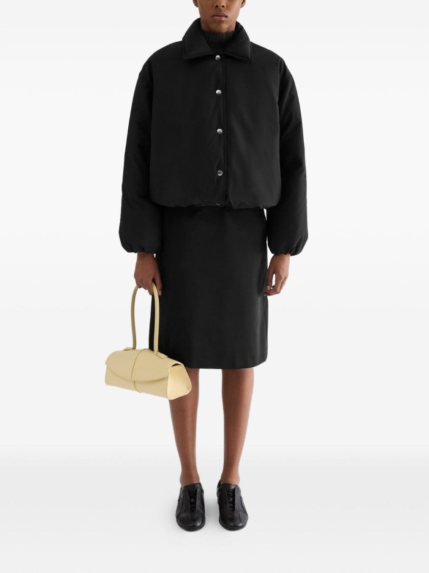 Jil Sander Black Cropped Boxy Puff Structure Jacket