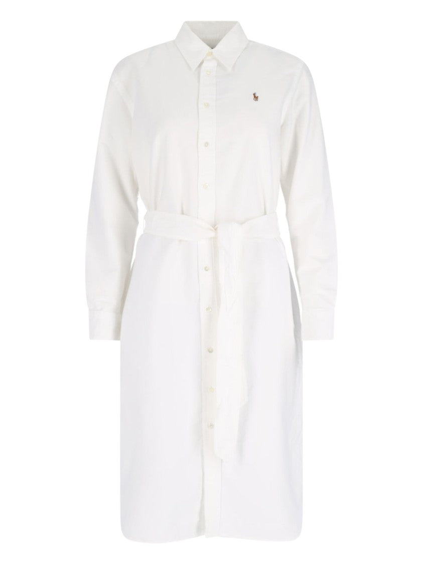 Polo Ralph Lauren Midi Shirt Dress White