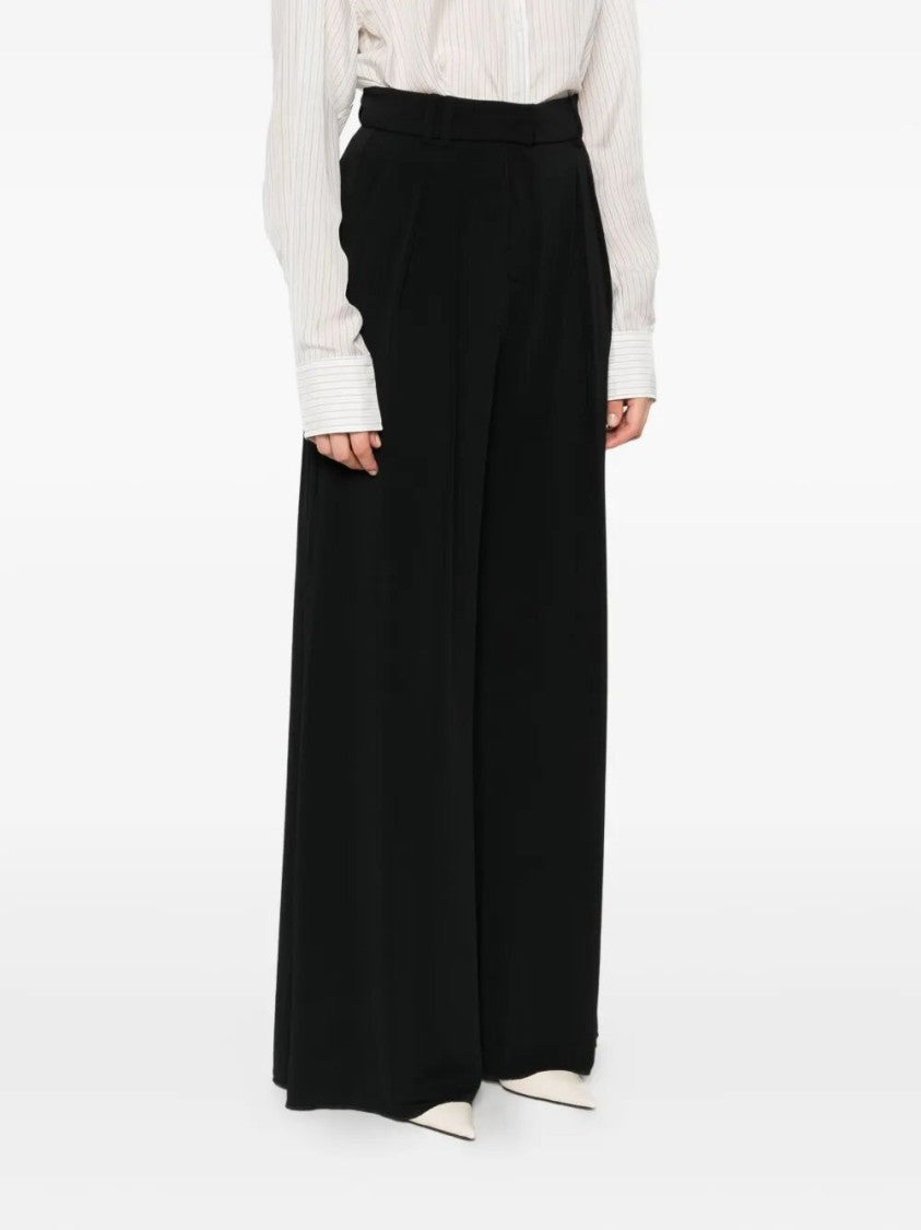 Max Mara Wide-Leg Black Jersey Pants