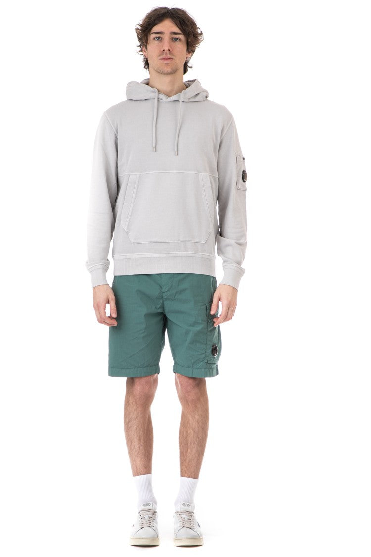 C.P. Company Drawstring Hoodie With Kangaroo Pocket And Ribbed Details