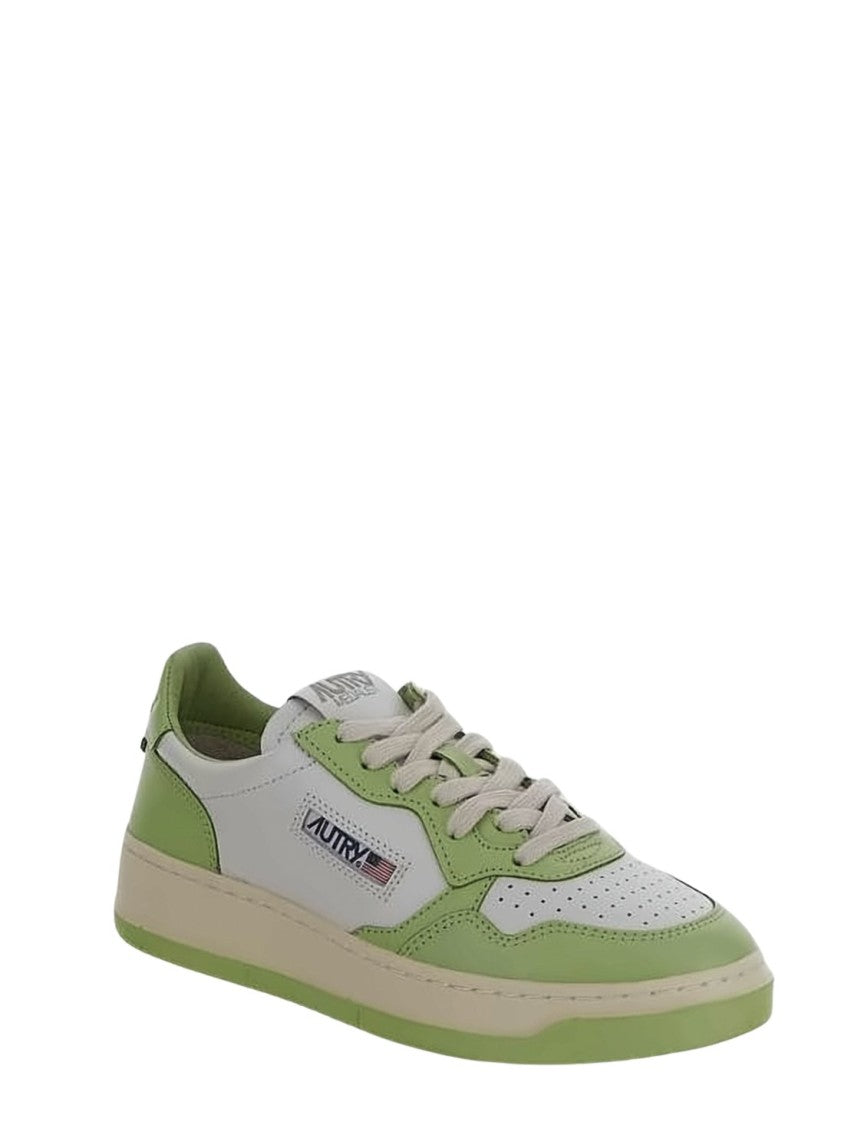 Autry Perforated Low-Top Sneakers With Smooth Leather Panels