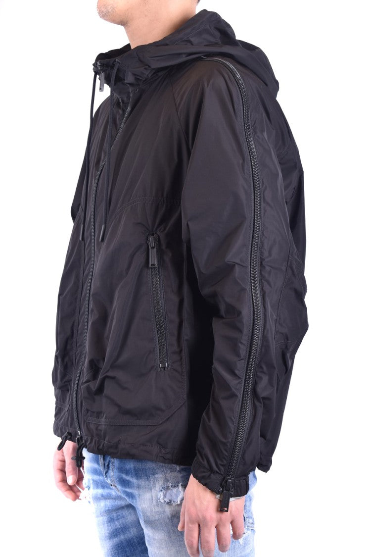 Dsquared2 Sleek Black Polyester Jacket With Branded Lining