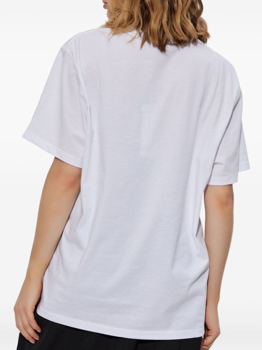 Stella Mccartney Crew Neck T-Shirt With Logo Print And Sequin Detail